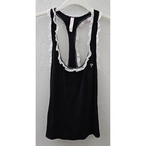 2013 Victoria's Secret Pajama Lingerie Top Size Extra Small XS Black Rhinestone